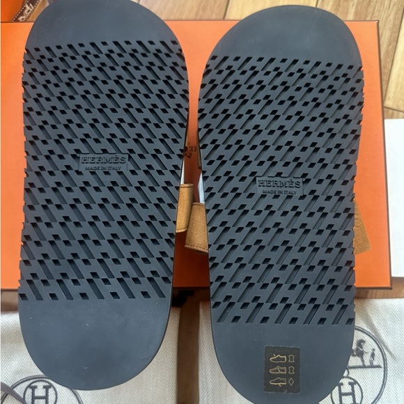 Hermes Chypre Velvet Sandal 36.5 EU Naturel Brown - Picture 5 of 7